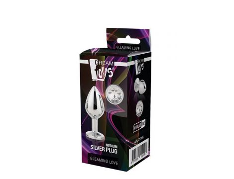 Aluminiowy korek analny Gleaming Love srebrny medium - 2