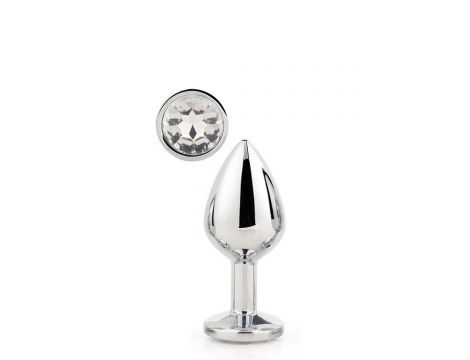 Aluminiowy korek analny Gleaming Love srebrny medium - 4