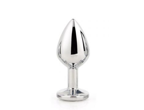 Aluminiowy korek analny Gleaming Love srebrny medium - 8