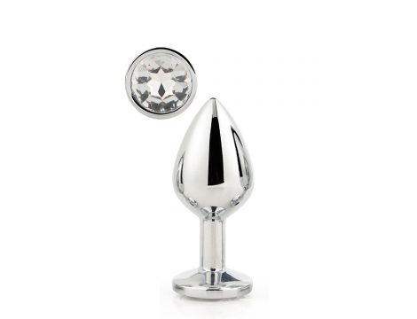 Aluminiowy korek analny Gleaming Love srebrny duży - 11