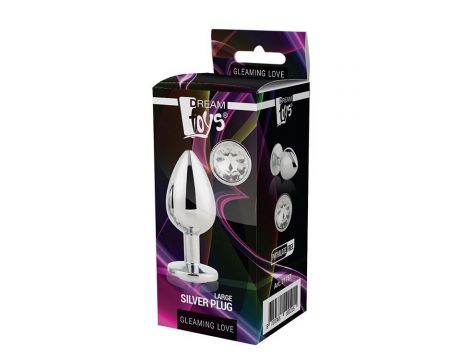 Aluminiowy korek analny Gleaming Love srebrny duży - 2