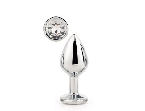 Aluminiowy korek analny Gleaming Love srebrny duży - 4