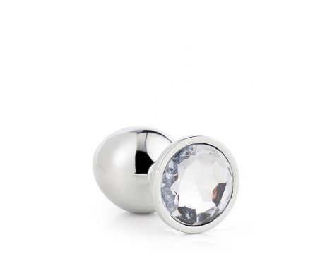 Aluminiowy korek analny Gleaming Love srebrny duży - 10