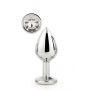 Aluminiowy korek analny Gleaming Love srebrny duży - 12