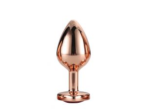 Korek analny Gleaming Love aluminiowy różowe złoto medium 3,4 cm