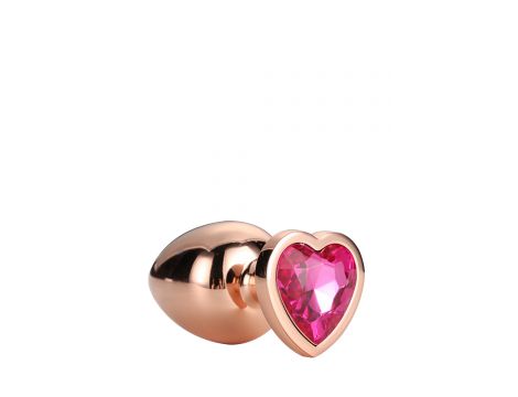 Korek analny Gleaming Love aluminiowy różowe złoto medium 3,4 cm - 3