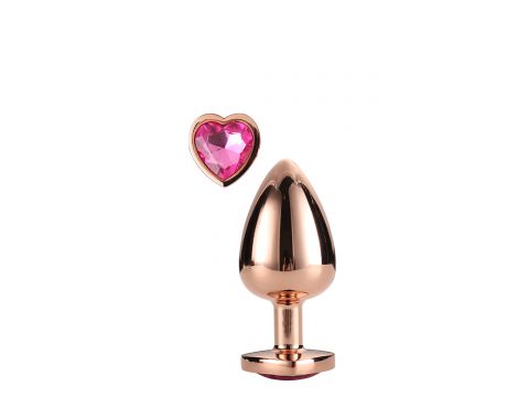 Korek analny Gleaming Love aluminiowy różowe złoto medium 3,4 cm - 9