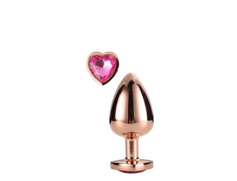 Korek analny Gleaming Love aluminiowy różowe złoto medium 3,4 cm - 4