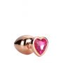 Korek analny Gleaming Love aluminiowy różowe złoto medium 3,4 cm - 4
