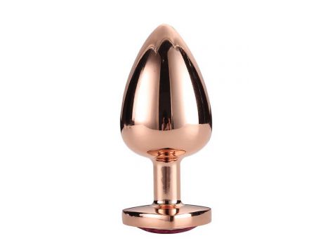 Duży korek analny z sercowym kamieniem Gleaming Love różowozłoty - 6