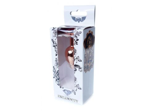 Stalowy korek analny z diamencikiem czerwono złoty 7 cm HeavyFun - 7