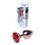 Stalowy korek analny z diamencikiem czerwono złoty 7 cm HeavyFun - 2