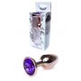 Korek analny ze stali nierdzewnej z fioletowym diamencikiem HeavyFun 7 cm - 2