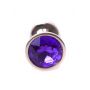 Korek analny ze stali nierdzewnej z fioletowym diamencikiem HeavyFun 7 cm - 3