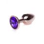 Korek analny ze stali nierdzewnej z fioletowym diamencikiem HeavyFun 7 cm - 4