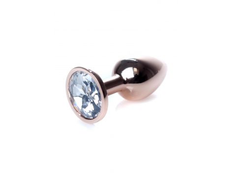 Biżuteria analna stalowa HeavyFun Red Gold Clear 7 cm - 3