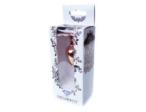 Biżuteria analna stalowa HeavyFun Red Gold Clear 7 cm - 7