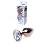 Biżuteria analna stalowa HeavyFun Red Gold Clear 7 cm - 2