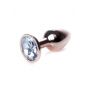 Biżuteria analna stalowa HeavyFun Red Gold Clear 7 cm - 4