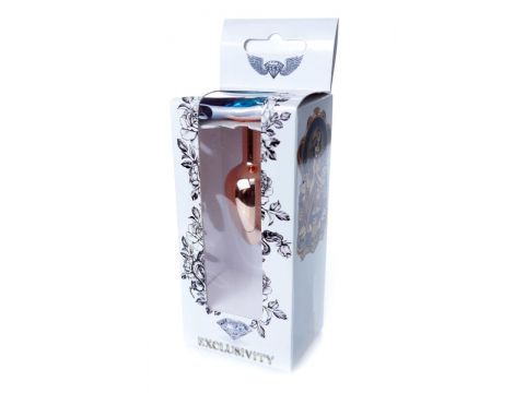 Korek analny HeavyFun ze stali nierdzewnej z diamentem jasnoniebieski 7 cm - 7