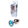 Korek analny HeavyFun ze stali nierdzewnej z diamentem jasnoniebieski 7 cm - 2
