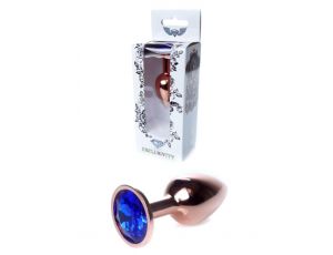 Stalowy korek analny z diamentem HeavyFun ciemnnoniebieski 7 cm