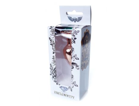 Korek analny ze stali nierdzewnej z diamentem zielony HeavyFun 7 cm - 7