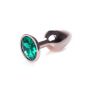 Korek analny ze stali nierdzewnej z diamentem zielony HeavyFun 7 cm - 4
