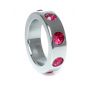 Pierścień erekcyjny stalowy z różowymi diamencikami HeavyFun 4 cm - 4