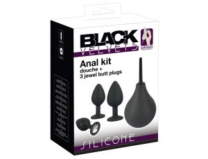 Zestaw analny Black Velvets z prysznicem i trzema korkami