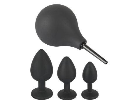 Zestaw analny Black Velvets z prysznicem i trzema korkami - 5