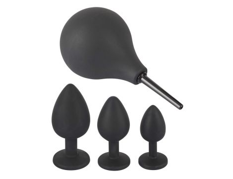 Zestaw analny Black Velvets z prysznicem i trzema korkami - 6