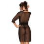 Peniuar Obsessive Lucita czarny koronkowy z chokerem S/M - 3