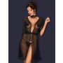 Peniuar Obsessive Lucita czarny koronkowy z chokerem S/M - 4