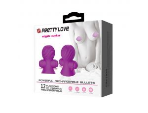 Pompka wibrująca na sutki Pretty Love 12 funkcji