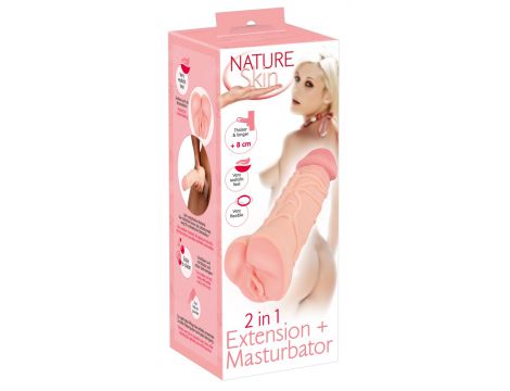 Masturbator Nature Skin 2w1 TPE 22 cm - 2
