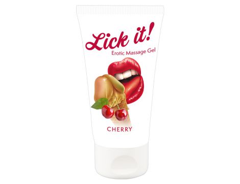 Żel do masażu erotycznego Lick it! wiśniowy wegański 50 ml - 2