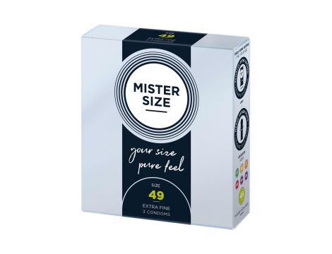 Prezerwatywy cienkie Mister Size 49 mm przezroczyste wegańskie 3 szt