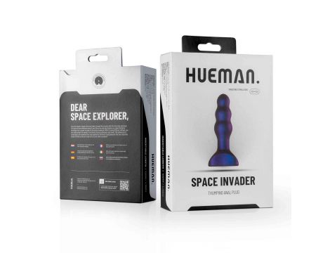 Korek analny wibrujący Hueman Space Invader fioletowy USB