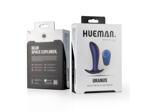 Wibrator analny Hueman Uranus fioletowy z pilotem USB