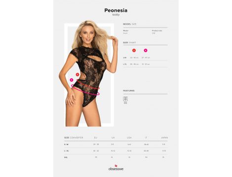 Body koronkowe Obsessive Peonesia L/XL - 7
