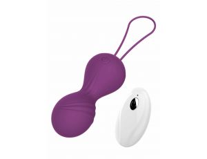 Kulki kegla wibrujące silikonowe z pilotem B Series Magic fioletowe USB