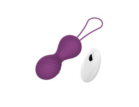 Kulki kegla wibrujące silikonowe z pilotem B Series Magic fioletowe USB - 4