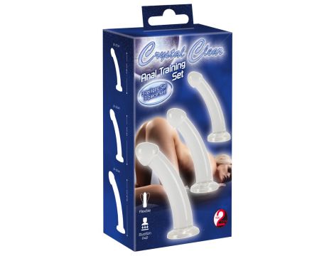 Zestaw dildo analnych Crystal przezroczysty TPE - 2