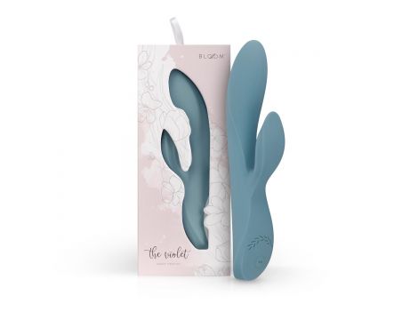 Wibrator króliczek Bloom Fiołek niebieski silikonowy USB 21 cm
