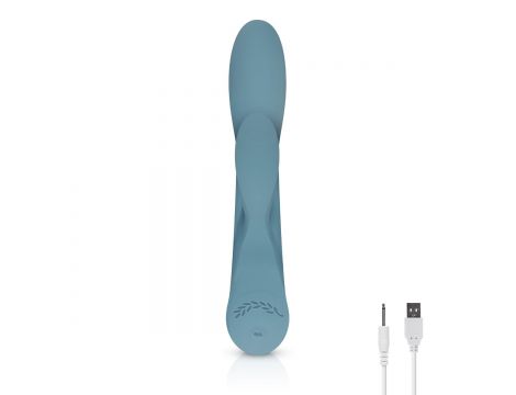 Wibrator króliczek Bloom Fiołek niebieski silikonowy USB 21 cm - 3