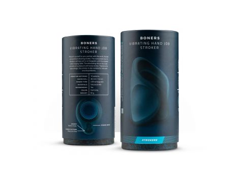Wibrujący silikonowy masturbator ręczny Boners niebieski 8.5 cm USB - 7