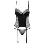 Koronkowy gorset i stringi Obsessive Sharlotte czarny S/M - 6