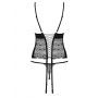 Koronkowy gorset i stringi Obsessive Sharlotte czarny S/M - 7