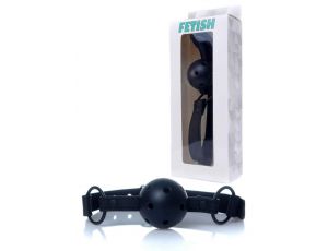 Knebel kulkowy z otworami powietrznymi Fetish B Series regulowany czarny
